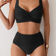 Women's Bikini Set | Sweetheart Neckline High Waist Ruched