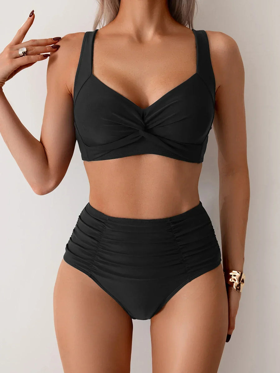 Women's Bikini Set | Sweetheart Neckline High Waist Ruched