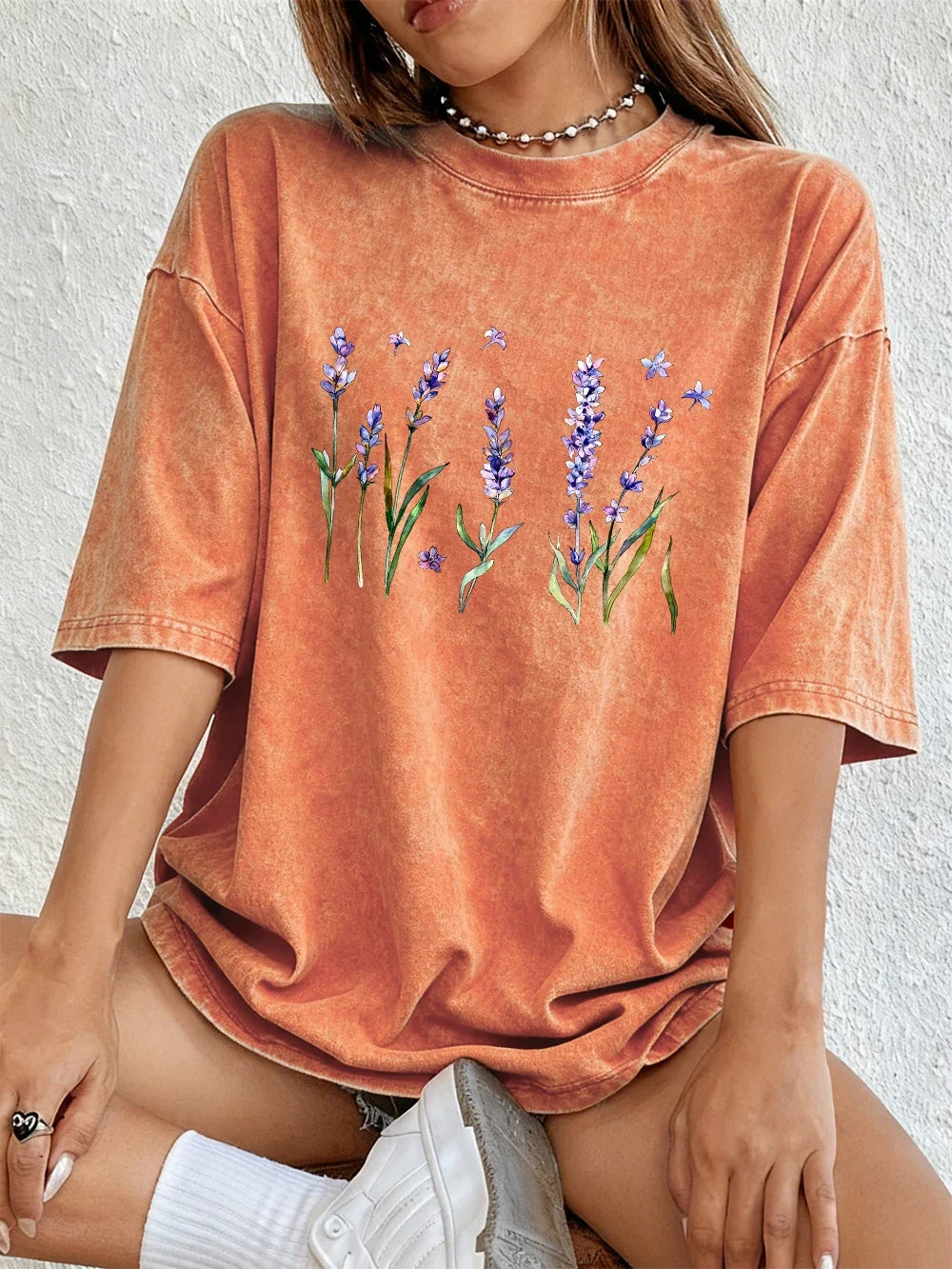 Women's T Shirt | Oversized Relaxed Fit Crew Neck Short Sleeve