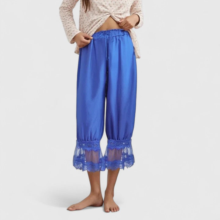 Women's Lace Pants | Midi Length Balloon Leg Linen
