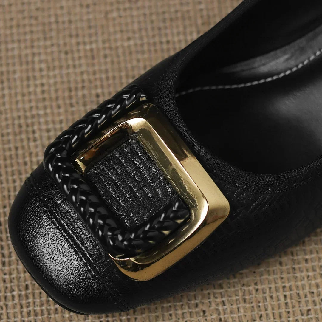 Women's Kitten Heels | Rounded Square Toe Block Heel Slip-On