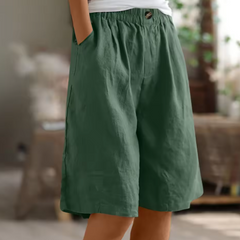 Women's Shorts | Elastic Waist Relaxed Fit Mid-Thigh