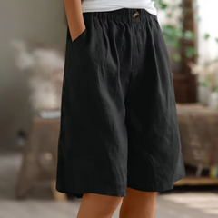 Women's Shorts | Elastic Waist Relaxed Fit Mid-Thigh