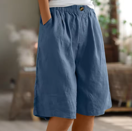 Women's Shorts | Elastic Waist Relaxed Fit Mid-Thigh