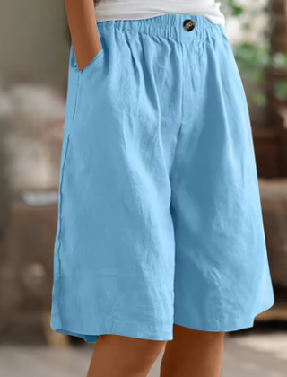 Women's Shorts | Elastic Waist Relaxed Fit Mid-Thigh