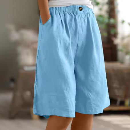 Women's Shorts | Elastic Waist Relaxed Fit Mid-Thigh