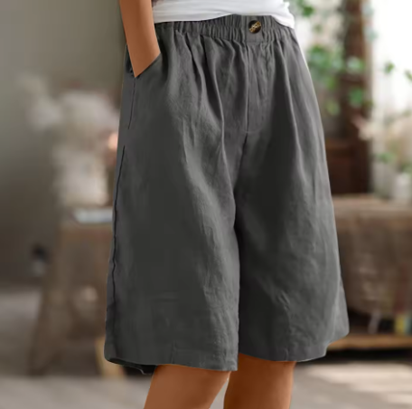 Women's Shorts | Elastic Waist Relaxed Fit Mid-Thigh