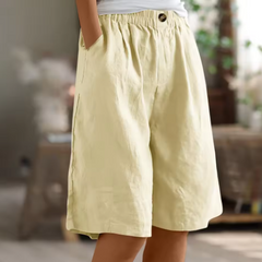 Women's Shorts | Elastic Waist Relaxed Fit Mid-Thigh