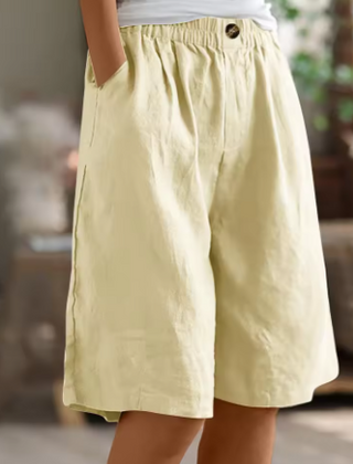 Women's Shorts | Elastic Waist Relaxed Fit Mid-Thigh
