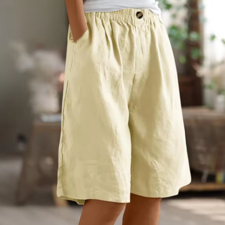 Women's Shorts | Elastic Waist Relaxed Fit Mid-Thigh