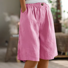 Women's Shorts | Elastic Waist Relaxed Fit Mid-Thigh