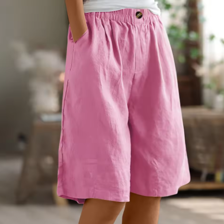 Women's Shorts | Elastic Waist Relaxed Fit Mid-Thigh