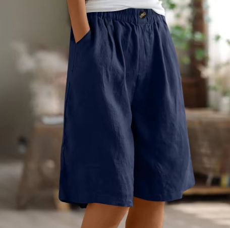 Women's Shorts | Elastic Waist Relaxed Fit Mid-Thigh