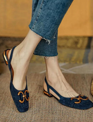 Women's Ballet Flats | Slingback Strap Suede Low Heel