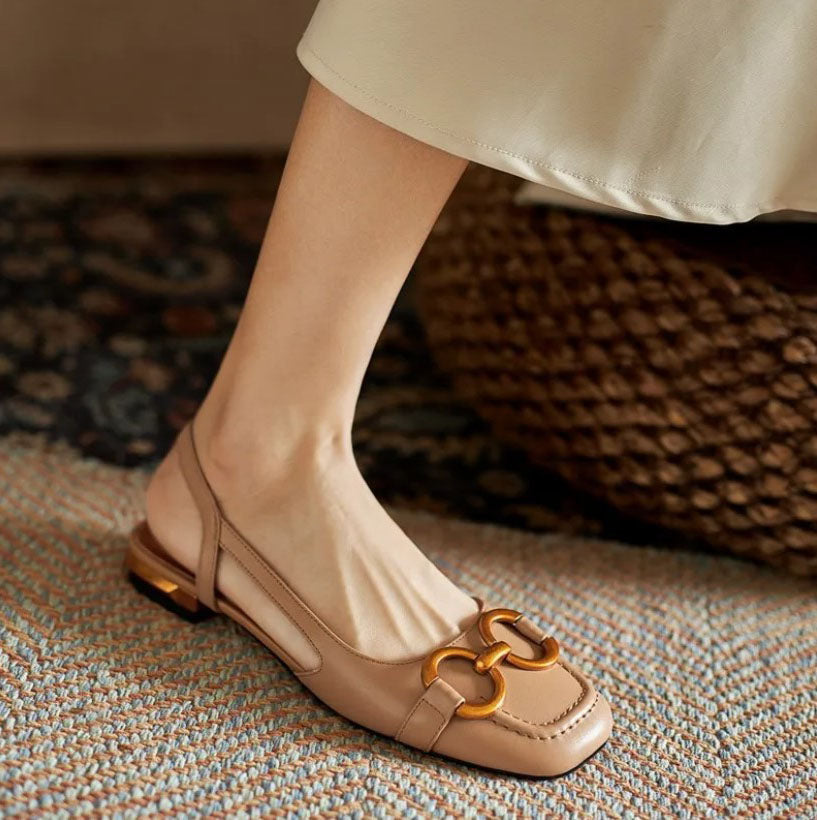 Women's Ballet Flats | Slingback Strap Suede Low Heel