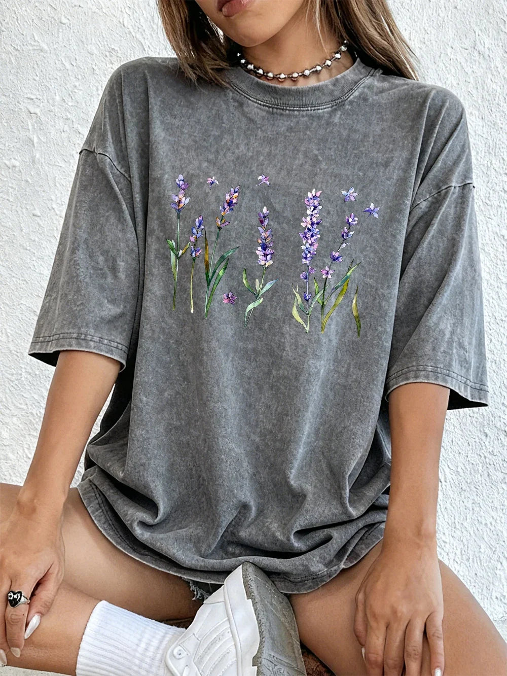 Women's T Shirt | Oversized Relaxed Fit Crew Neck Short Sleeve