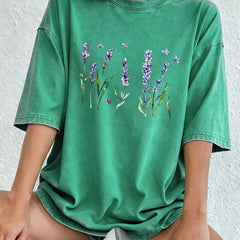 Women's T Shirt | Oversized Relaxed Fit Crew Neck Short Sleeve