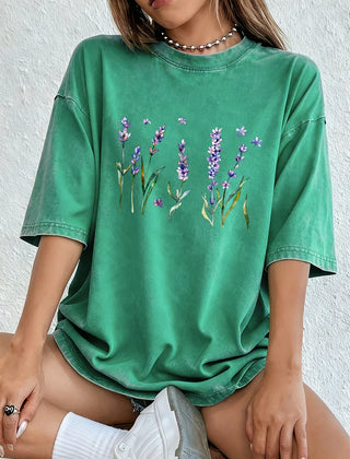 Women's T Shirt | Oversized Relaxed Fit Crew Neck Short Sleeve