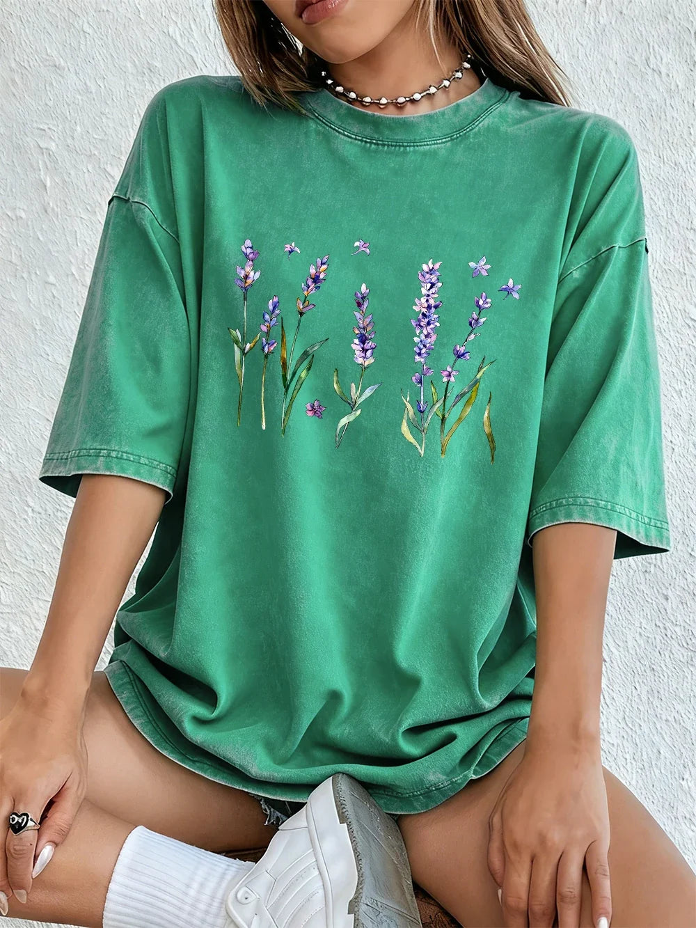 Women's T Shirt | Oversized Relaxed Fit Crew Neck Short Sleeve