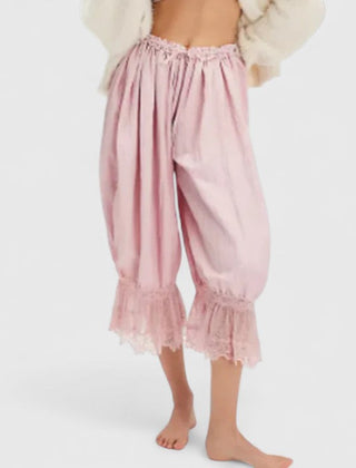 Women's Lace Pants | Midi Length Balloon Leg Linen