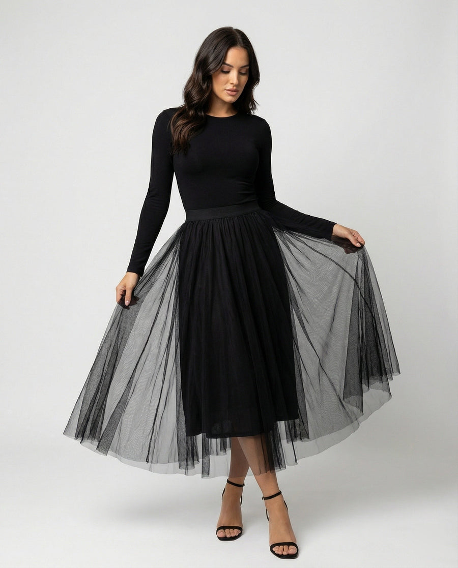 Selena | Elegant High-Waisted Ankle-Length Maxi Skirt 0