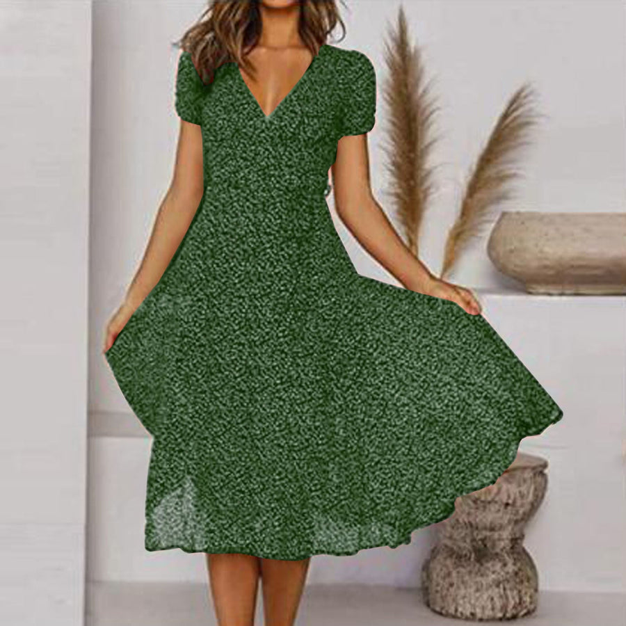 Sienna | Women's A-Line Dress – Elegant V-Neck, Flattering Fit & Playful Hem 0