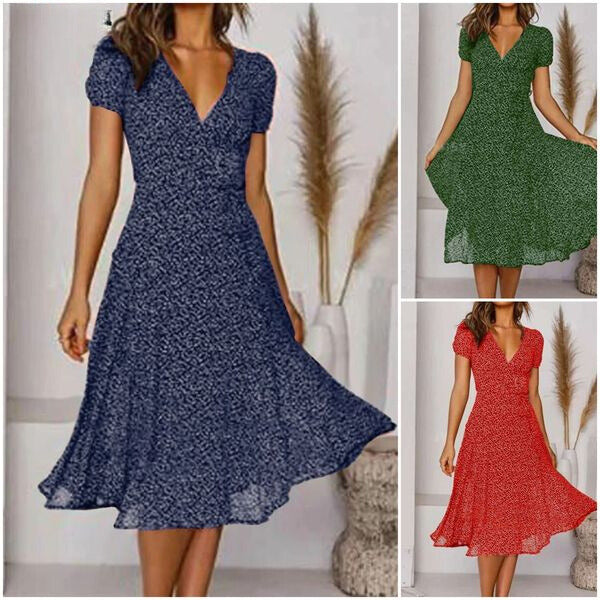 Sienna | Women's A-Line Dress – Elegant V-Neck, Flattering Fit & Playful Hem 1