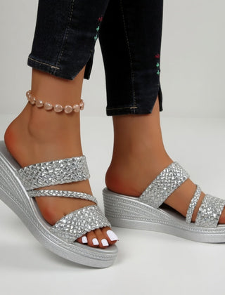 Women's Slide | Braided Straps Open Toe Platform
