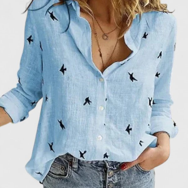 Soren | White Linen Shirt Women Button Down Elegant Loose Fit 10