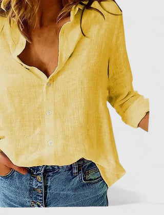 Soren | White Linen Shirt Women Button Down Elegant Loose Fit 5