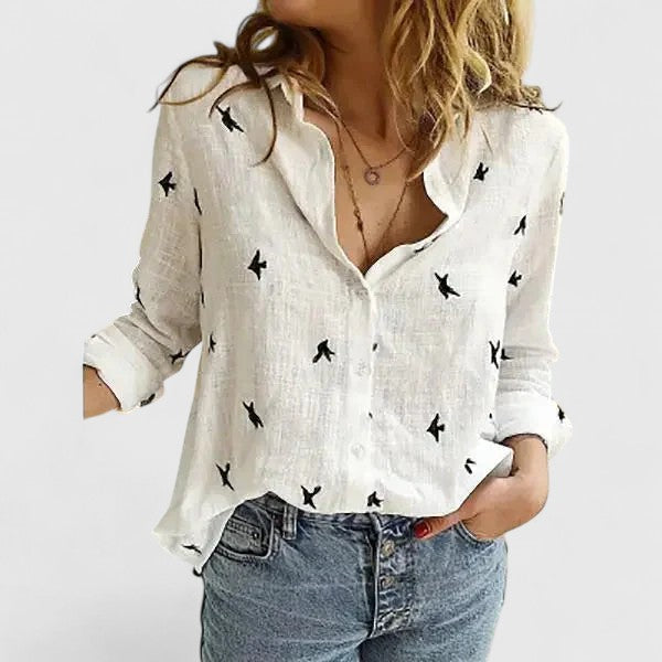Soren | White Linen Shirt Women Button Down Elegant Loose Fit 8