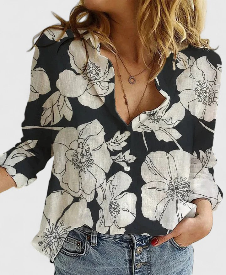 Soren | White Linen Shirt Women Button Down Elegant Loose Fit 9