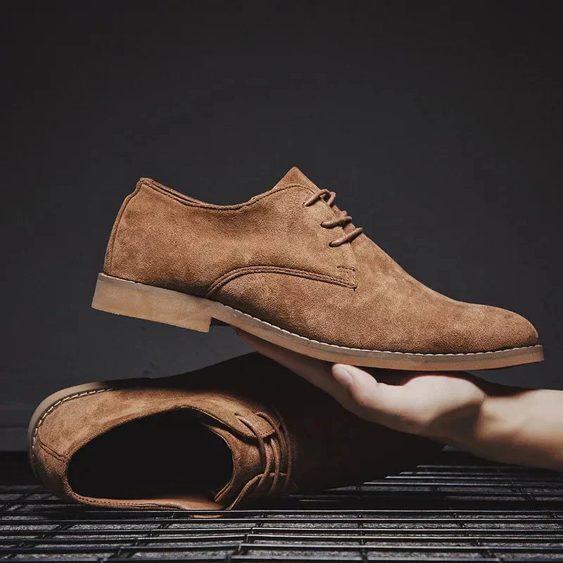 Men's Lace-Up Shoe | Suede Oxford Round Toe Flat