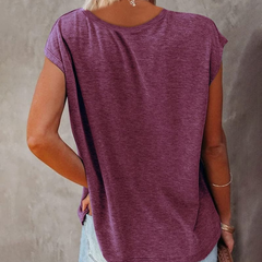 Women's T Shirt | V-Neck Short Sleeve Cotton