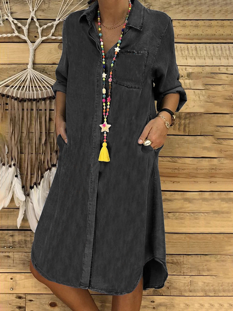 Vera | Relaxed Fit Women's Dress Denim Shirt Dress 0