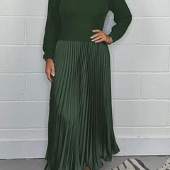 Women's Maxi Skirt | Knit Sweater Top Pleated Maxi