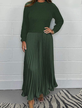 Women's Maxi Skirt | Knit Sweater Top Pleated Maxi