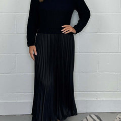 Women's Maxi Skirt | Knit Sweater Top Pleated Maxi