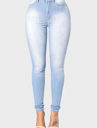 Comfortable women's high waist skinny jeans. Versatile denim pants for casual or dressy looks.