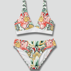 Women's Bikini Top | Halter Neckline Triangle Cups Open Back