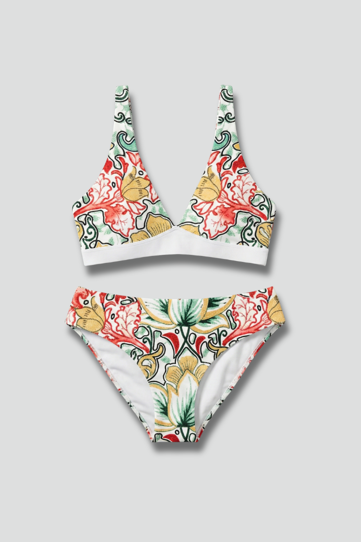 Women's Bikini Top | Halter Neckline Triangle Cups Open Back