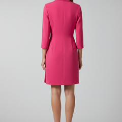 Women's Cocktail Dress | Notched Collar Wrap Midi Pleated