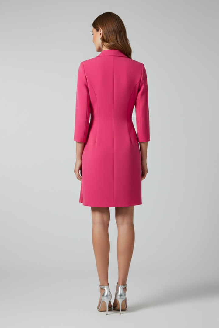 Women's Cocktail Dress | Notched Collar Wrap Midi Pleated