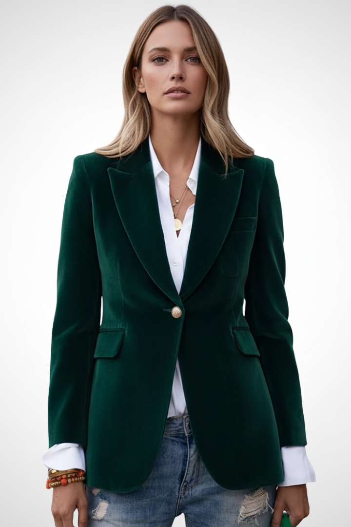 Women's Blazer | Notch Lapel Single Button Velvet