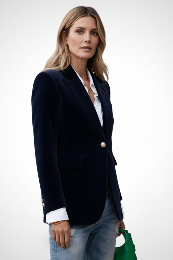 Women's Blazer | Notch Lapel Single Button Velvet
