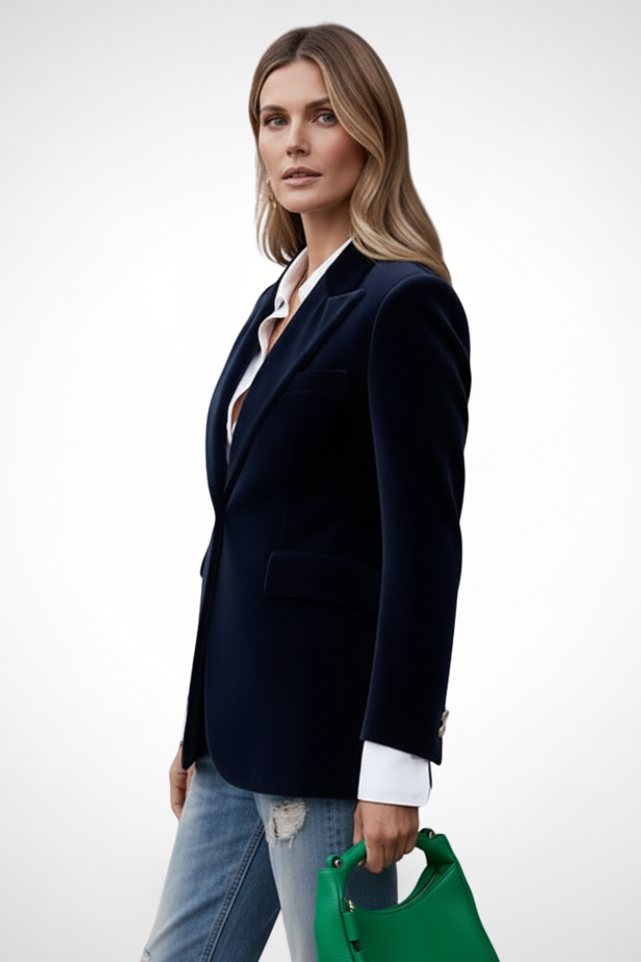 Women's Blazer | Notch Lapel Single Button Velvet