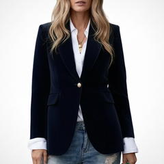 Women's Blazer | Notch Lapel Single Button Velvet