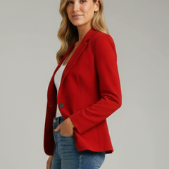 Women's Blazer | Notched Lapel Single Button Long Sleeve