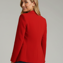 Women's Blazer | Notched Lapel Single Button Long Sleeve