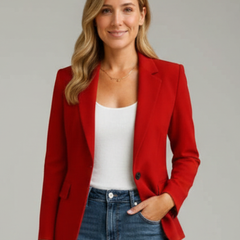 Women's Blazer | Notched Lapel Single Button Long Sleeve